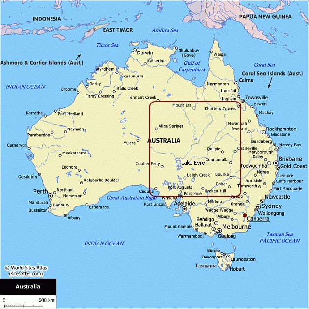 East Coast Australia Trip Planner Map