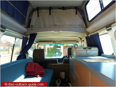 Camping mobile during the day