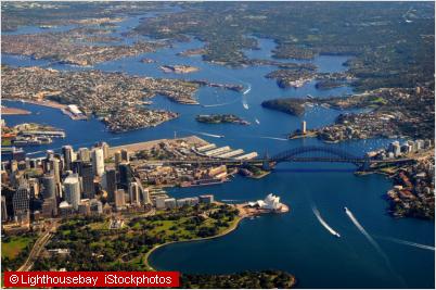 sydney harbour from air