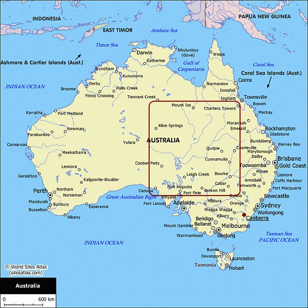 Map Australia Outback