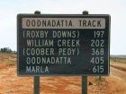 sign with track distances