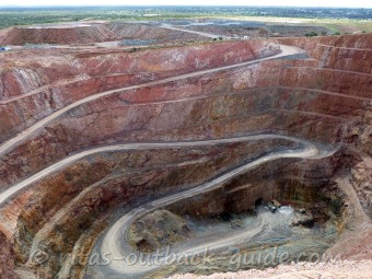 The huge open cut mine is an impressive sight