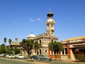 Only the facade remains of the once impressive town hall
