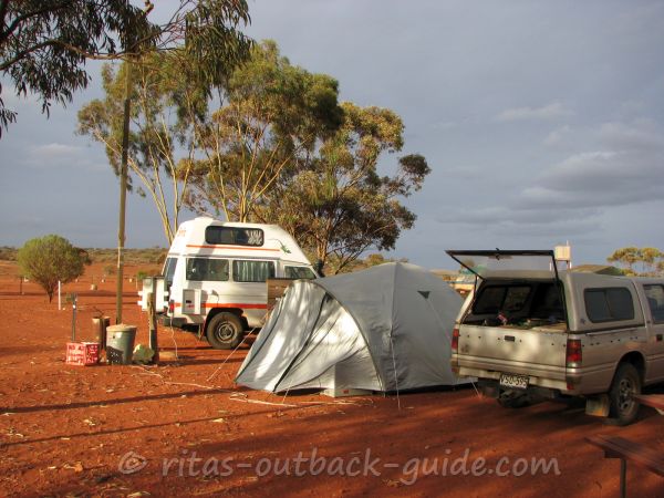 A campervan and a tent at a camp site on Mount Ive
