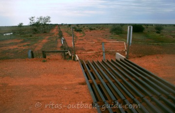 A grid on a track to prevent animals to walk over