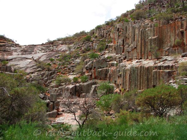 A see of rock in a formation like organ pipes