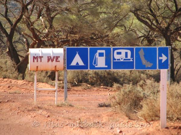 An old drum with the name Mt Ive at the entrance to the station