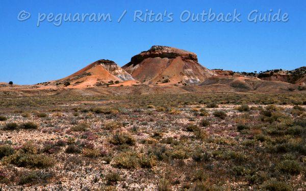 Colourful, rocky hills